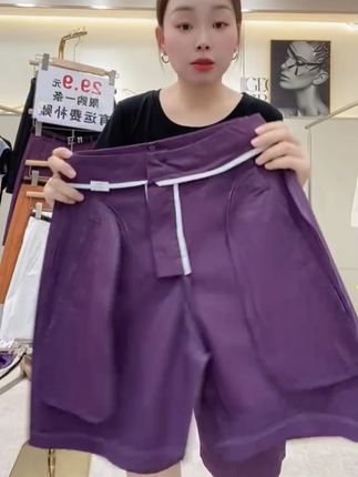 【专柜新品】五分短裤女款爆款外穿2025夏季新款薄款宽松显瘦 #显瘦五分裤 #显瘦穿搭 #短裤 #五分裤