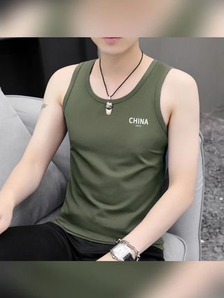 清凉时尚背心男款运动健身夏季无袖汗衫紧身透气纯色圆领修身上衣   #时尚背心  #背心  #运动背心  #背心推荐  #男士背心