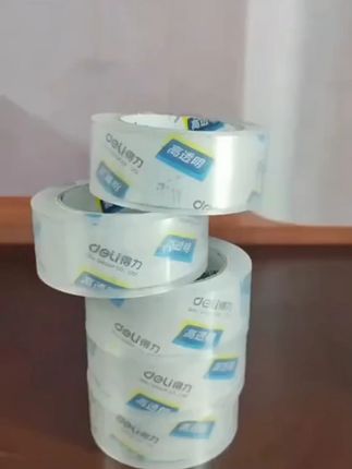 得力透明胶带大卷家庭封箱快递大号加宽封口透明胶布打包包邮胶带