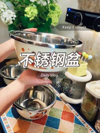 卡皮巴拉不锈钢盆沥水篮家用厨房料理洗菜盆和面揉面盆#厨房好物 #好物推荐🔥 #家居好物推荐 #厨房用品