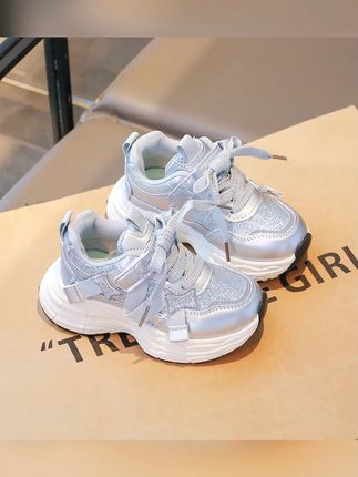 女童鞋运动鞋2025春秋季百搭软底休闲鞋儿童时尚女孩中大童老爹鞋#儿童运动鞋  #高品质时尚童鞋  #软底软面穿上超舒服  #哎呦喂你鞋真好看  #闪闪惹人爱