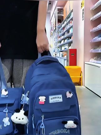 ilvr书包女生小学生女孩初中生两件套背包高两件套背包高中大学生大容量双肩包#大学生大容量双肩包 #书包女生小学生女孩 #两件套背包