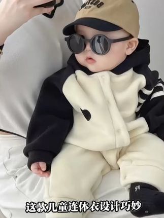 2025秋冬长袖连帽连体衣男女宝宝衣冬装韩版加厚外出服