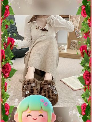 #包头拖鞋 #豹纹棉鞋 #秋冬新款 #外穿棉拖 #厚底毛毛拖 包头半拖鞋女 2025 秋冬新款 8829 半包豹纹保暖棉鞋外穿厚底毛毛棉拖