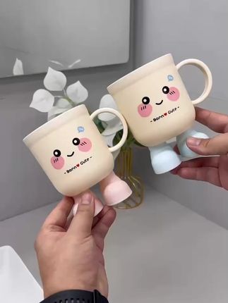 Q比儿童萌趣刷牙杯创意塑料卡通漱高脚漱口杯宝宝可爱防摔洗漱杯#牙杯#洗漱杯 #漱口杯 #漱口杯推荐 #杯子
