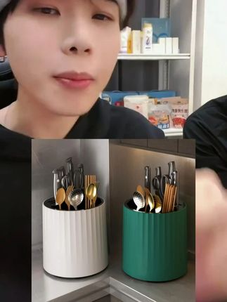 厨房旋转刀架刀具置物架台面家用多功能筷子笼收纳架子沥水筷子筒#旋转刀架 #多功能筷子笼 #沥水筷子筒 #厨房刀架 #刀具置物架
