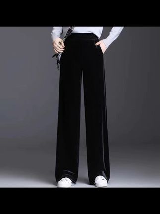 #休闲裤 #穿出大长腿 #显高显瘦显腿长 #丝绒裤 #直筒裤