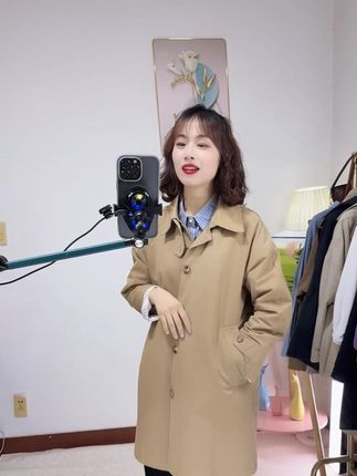 春秋新款韩版单排扣中长款风衣修身外套女休闲宽松 #穿出高级感#品质女装#今日穿搭look#今天穿什么#穿搭喜欢我关注我