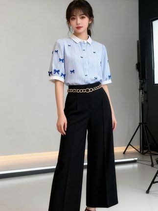 #搭配早秋 #慵懒 #甜辣风 #我的冬日ootd #叫你女朋友穿给你看 减龄女士衬衫休闲百搭洋气好看薄款