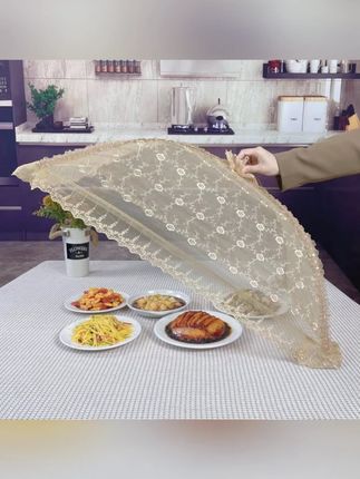 【粗骨架】家居用品刺绣菜罩夏天防蚊虫餐桌罩桌盖剩饭剩菜保护罩#家居好物 #夏季防蚊 #餐桌菜罩 #刺绣装饰 #实用家居
