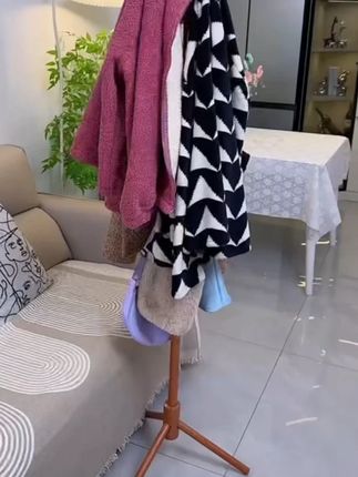 实木简易衣帽架落地卧室挂衣架现代简约衣架子客厅立式家用挂包架#衣帽架