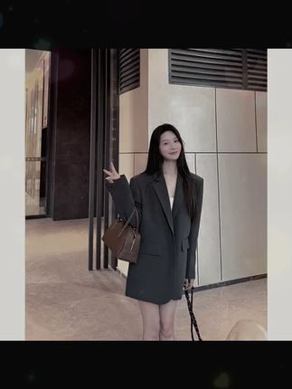 高级灰韩版小西装外套女小个子2025爆款新款宽松休闲秋冬气质西服 #韩版穿搭 #西装外套 #宽松休闲 #外套 #ootd穿搭