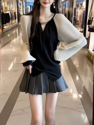 大码女装遮肚子小香风正肩雪纺衬衫春秋胖妹妹显瘦长袖打底衫上衣 #大码女装 #遮肚子衬衫 #小香风 #雪纺上衣 #春秋穿搭