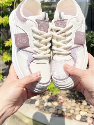 网面/皮面小白鞋女2025夏季新款爆款百搭透气薄款运动平底板鞋