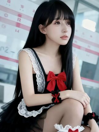 傲娇双子座 黑白甜美蕾丝纯欲风甜妹cos服拍照出片千金风 #蕾丝裙 #性感睡衣 #约会穿搭 #甜妹 #纯欲天花板