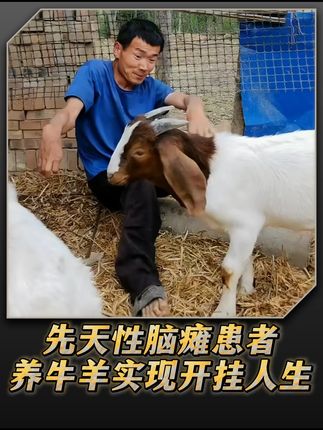 先天性脑瘫患者被同村小朋友嘲笑是傻子,他靠养牛羊实现逆袭人生 #热点 #农村创业养殖 #残疾人 #人物故事 #身残志坚