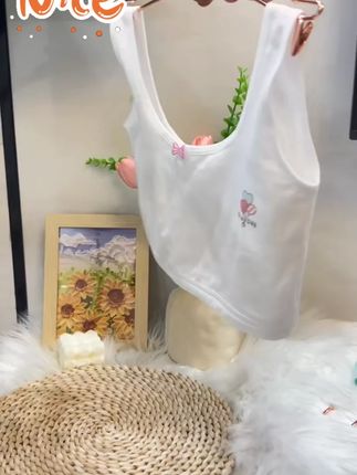 女童内衣发育期纯色棉质8-12岁儿童小学生双层防凸点女孩少女背心#女童内衣 #发育期背心 #棉质内衣 #防凸点背心 #儿童内衣