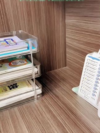 简约透明书桌置物架,强承重收纳书本超方便! #书本收纳 #强承重设计 #学生桌面收纳 #透明收纳架 #PET透明架