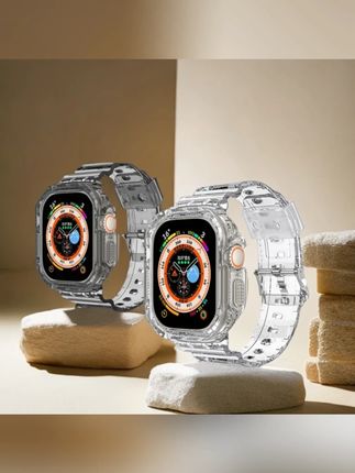 慕名猫冰川透明表带适用苹果iwatchultra一体壳S10运动8/7/6/表带#苹果表带 #慕名猫 #冰川透明 #手表配件 #iwatch表带