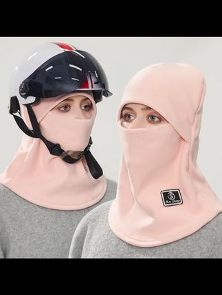 秋冬纯色加绒加厚保暖防寒帽子围脖一体户外防风护颈骑行套头帽#秋冬保暖 #户外防风帽 #套头帽 #帽子围脖一体 #骑行装备