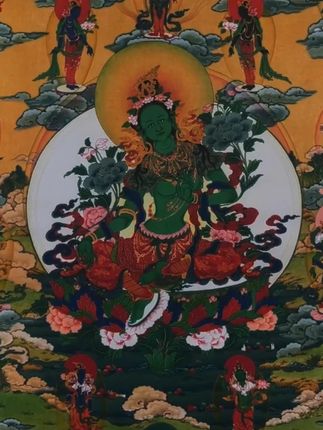 二十一度母 #非遗文化 #唐卡 #二十一度母 #矿物颜料