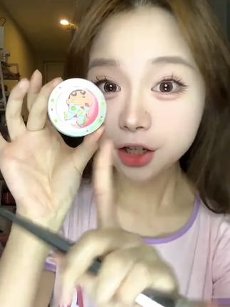JILLLEEN蜡笔小新新品联名款单色柔雾腮红盘提亮修容哑光高光 粉粉嘟 #jillleen 腮红推荐