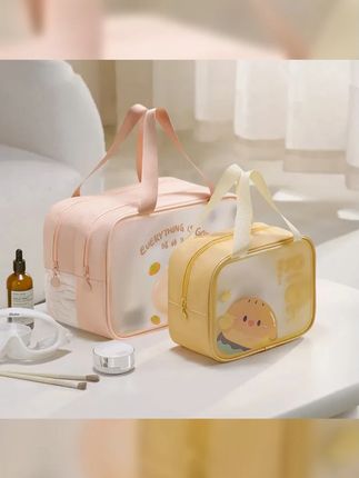 小米妈妈干湿分离化妆包,可爱旅行必备!防水透明洗漱收纳,优雅呵护你的化妆品,让美丽随行! #护肤小窍门 #化妆包 #旅行洗漱包 #洗漱包 #化妆包推荐