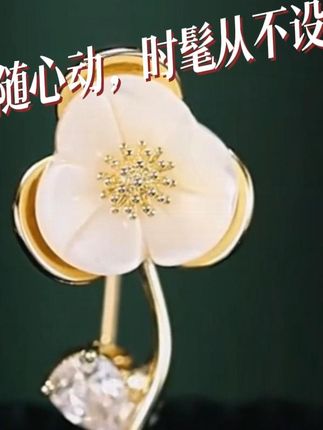 精致小巧百搭贝壳山茶花小胸针 合金胸针 高档女开衫防走光别针 #饰品 #胸针 #精致女人必备 #精致小巧 #气质搭配