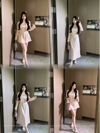 温与柔蔓蔓0082#【玛德琳新贵】早秋小香风气质钉钻收腰显瘦套装#早秋款 #套装 #显瘦 #连衣裙 #小香风