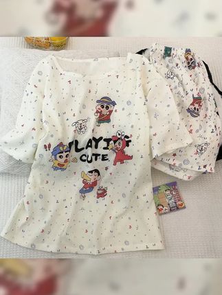 2025新款云朵棉睡衣女夏季卡通可爱可外穿短袖短裤家居服8601 #面料柔软舒适 #好物分享 #在家也要美美哒 #睡衣 #家居服套装