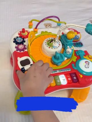 儿童多功能双面游戏积木桌宝宝早教益智音乐飞船旋转自由diy拼 #儿童积木桌 #儿童积木桌玩具 #儿童积木桌推荐 #儿童积木桌多功能 #儿童积木桌3-6岁