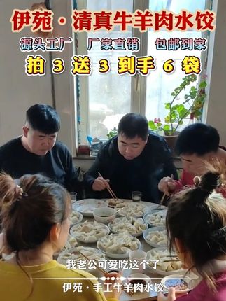 伊苑清真牛羊肉水饺今天拍3包送3包共到手6包,真材实料,好吃不贵,顺丰冷链包邮#饺子 #全家都爱吃 #手工水饺 #美食 #吃饺子