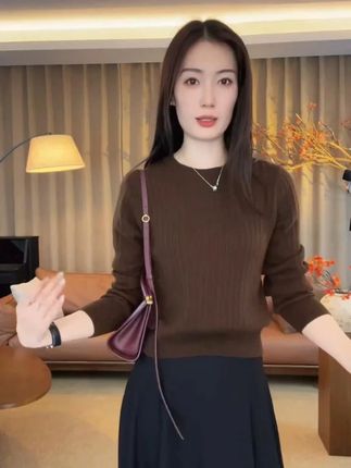 MOL CHIC"女主"25秋羊毛衫女30精仿羊毛极简气质穿搭莫兰#秋冬必备单品 #内搭外穿都好看 #羊毛衫 #小个子秋冬穿搭 #这个秋天被琥珀系治愈了