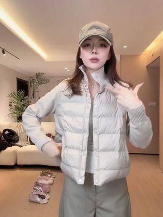 XVRV秋冬新款科技绒立领纽扣运动外套高智风纯色保暖开衫上衣 #高级感穿搭#显瘦穿搭#谁穿谁好看#超便宜超划算#气质穿搭