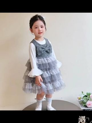 女童秋季连衣裙套装儿童2025新款春秋小香风蝴蝶结蛋糕裙两件套潮#童装 #萌娃穿搭 #生女儿就要这样穿 #公主裙 #潮童必备