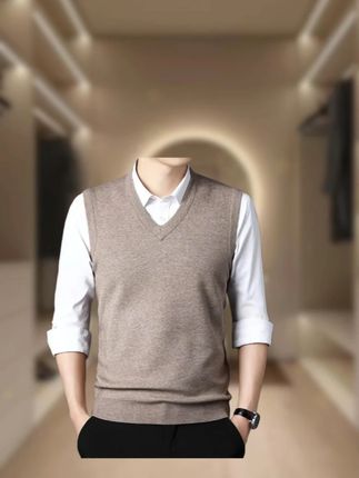 高档100%纯羊毛衫背心男士冬季加厚保暖休闲V领纯色毛衣百搭 #毛衣背心 #宽松毛衣背心 #v领针织衫 #休闲毛衣背心 #百搭毛衣背心