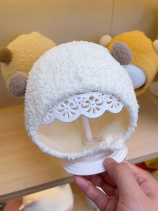 韩版ins洋气婴儿护耳帽可爱秋冬款保暖防寒舒适婴儿双球软糯包 #保暖又好看 #宝宝帽子 #儿童帽子 #护耳帽