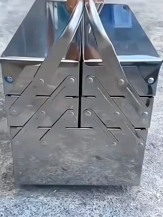 GREENER_绿林翻斗不锈钢工具箱三层折叠家用工业收纳盒五金工具箱#高性能实用工具 #五金工具 #结实耐用 #多层工具收纳箱