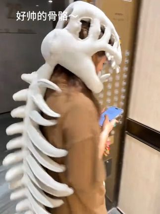 恐龙骨架搞怪恐龙头套装扮服饰毛绒玩具趣味整蛊创意玩具 #毛绒公仔  #毛绒玩具  #新奇好物  #整蛊 #玩具