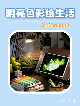 被这款画笔的软笔尖温柔到了,画线涂色好丝滑,色彩亮眼不透纸, 诺雅丙烯马克笔让每一次绘画和DIY都有治愈体验!#丙烯马克笔 #儿童益智 #治愈系 #画画 #简笔画
