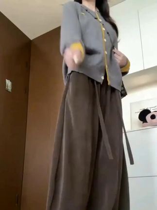 大码300斤弯刀裤女 秋季2025新款高腰显瘦垂感松紧腰抽绳 #小个子穿搭#  梨形身材穿搭  #显高显瘦显腿长#  慵懒风穿搭