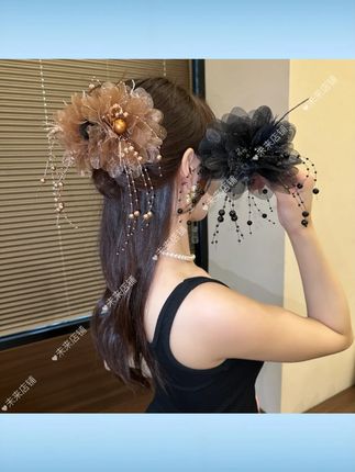 2025 新款牡丹流苏春夏珠珠流苏抓夹显发量蓬松高颅顶鲨鱼夹发夹女 #2025 牡丹流苏抓夹 #珠珠流苏鲨鱼夹 #显发量抓夹 #高颅顶发夹 #女款发夹