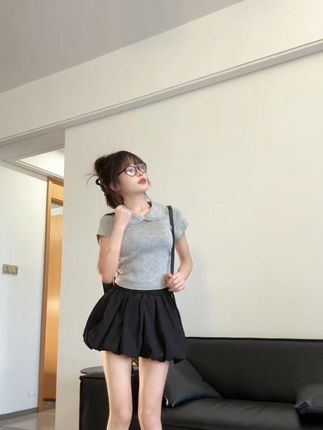 好喜欢我的小花苞裙啊!上身甜美校园风真的好少女!! #花苞裙 #显高显瘦显腿长 #夏季新款 #今天穿什么