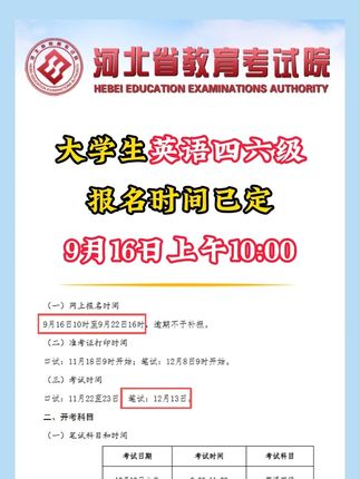 大学生英语四六级河北省报名时间已定 #大学生 #英语四六级 #英语四六级报名 #河北 #专科本科