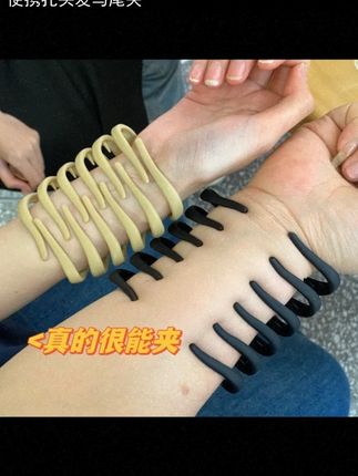 茵妮薇 时尚马尾大号简约黑色抓夹复古梳头便携扎头发马尾夹