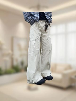 阔腿工装休闲裤#弯刀裤显瘦   #大口袋机能  #宽松廓形裤  #cleanfit  #工装混搭术