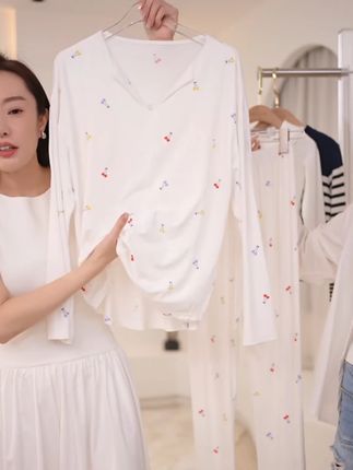 Dolly Ave「黑标系列」轻柔舒适高弹樱桃女童家居服套装 #睡衣家居服 #萌娃穿搭 #在家也要美美哒 #儿童家居服