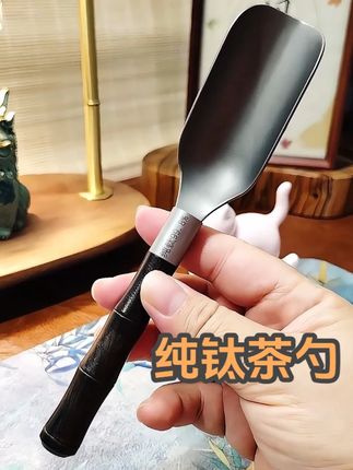 换了这把纯钛茶则,我再也没徒手抓过茶叶! 纯钛茶勺子单只分茶匙茶铲投取茶叶黑檀木家用茶道六君子配件#纯钛 #茶则 #茶勺 #茶铲 #茶生活