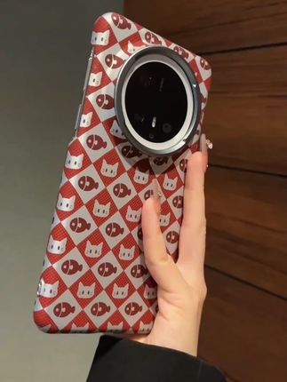 手机壳卡通猫多鱼磁吸适用华为Mate70pro壳mate60pro+菱格纹p