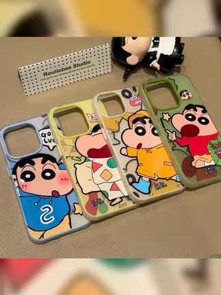 卡通动画蜡笔小新适用苹果16磨砂肤感手机壳iphone15全包14防摔13 #爆款手机壳 #快分享给你的好友 #网红手机壳 #手机壳 #蜡笔小新手机壳